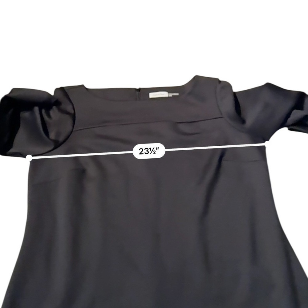 Calvin Klein Women's Black Sheath Dress 18W 3/4 Sleeve Cutout Neckline‎ - Picture 3 of 6